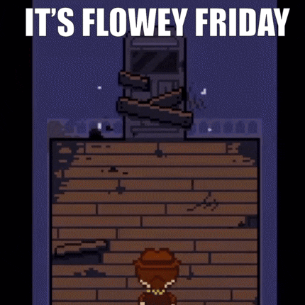 a pixel art of a man in a hat standing in front of a brick wall .