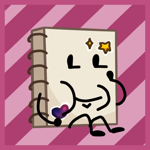 a drawing of a book with a face and a heart on it