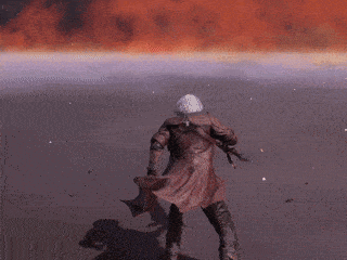 a painting of a person riding a motorcycle with smoke coming out of it