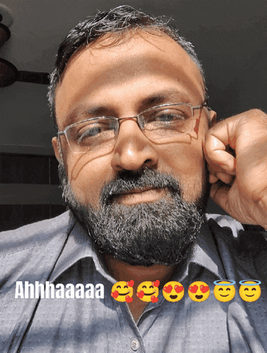 a man with glasses and a beard has a caption that says ahhhhaaa