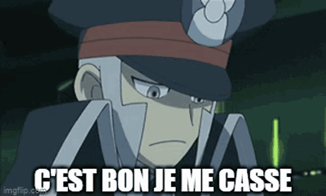 a cartoon character with the words c'est bon je me casse on the bottom