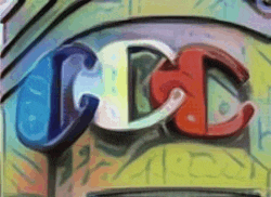 a colorful sign that says ccd on it