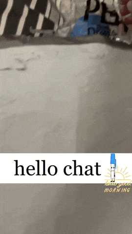 a picture of a person with the words hello chat written on it