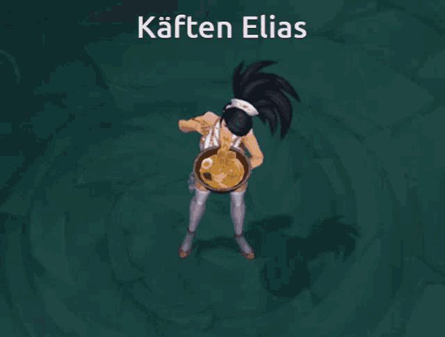 a cartoon of a woman with the name kaften elias on the bottom
