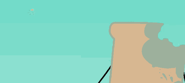 a cartoon drawing of a slice of toast with a bite taken out of it