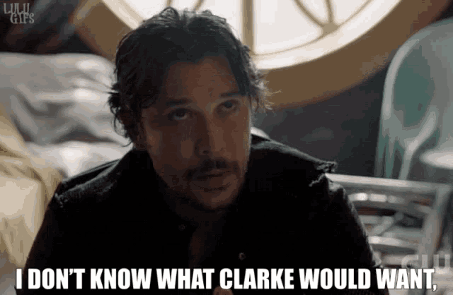 a man in a black jacket says i don t know what clarke would want