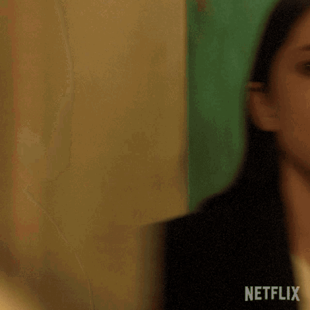 a blurry picture of a woman with the word netflix on the bottom right