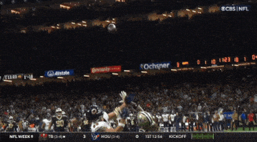 a football game is being shown on cbs and the score is 3 to 3