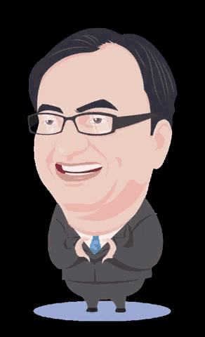a cartoon of a man holding a heart in his hands