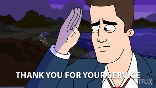 Thank You For Your Service Matty Mulligan GIF - Thank You For Your Service Matty Mulligan Mulligan GIFs