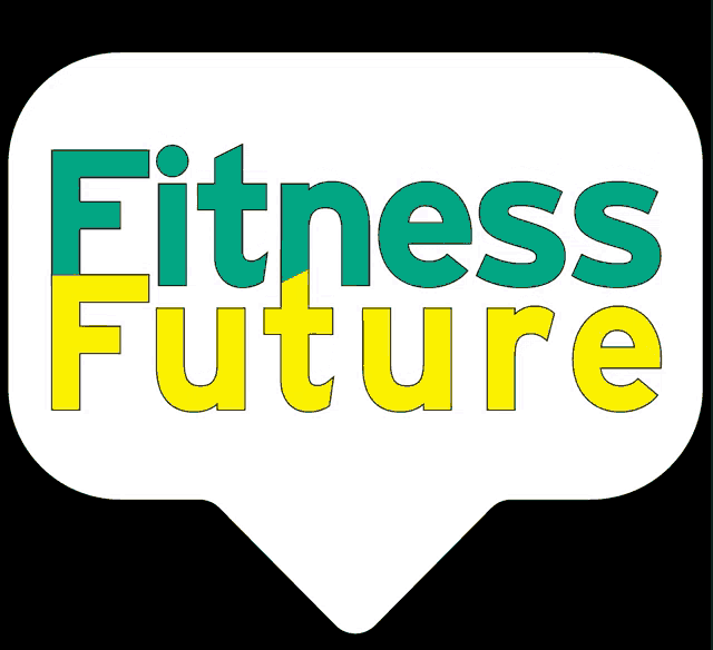 a white speech bubble with the words fitness future on it