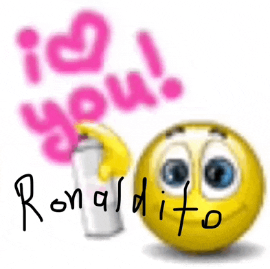 a yellow smiley face with the name ronaldito on it