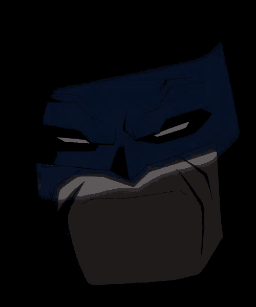 a close up of a cartoon character 's face with a black background