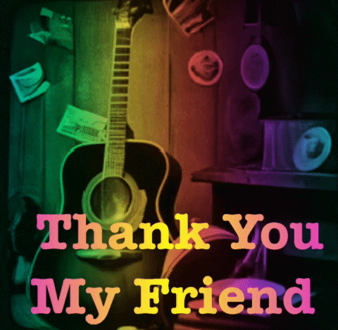 a colorful greeting card that says thank you my friend