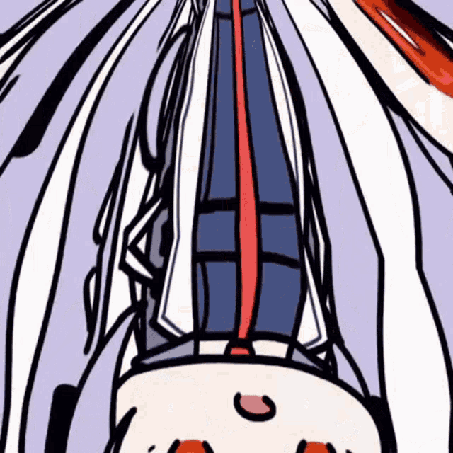 a cartoon drawing of a person with a red stripe on their shirt