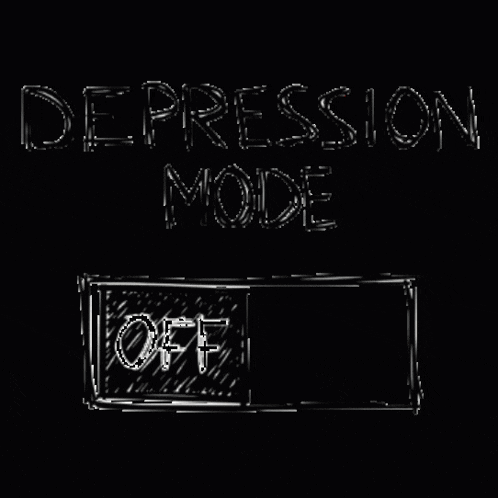a drawing of a button that says depression mode on it