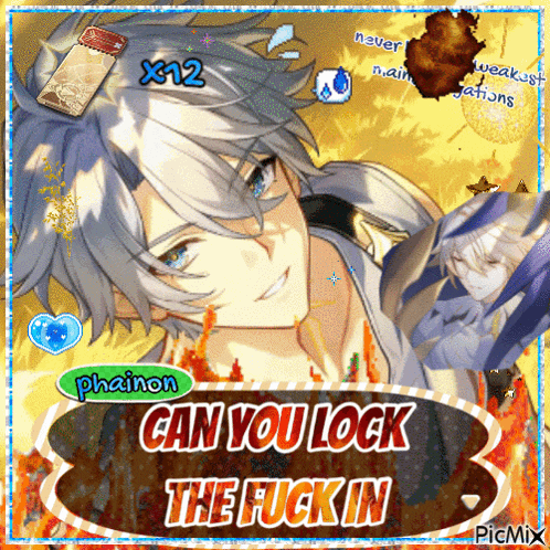 a picture of a man with the words can you lock the fuck in on it