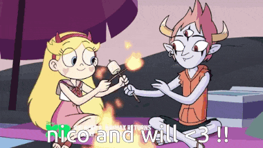 a cartoon of star vs the forces of evil with the words nico and will