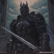 a knight in armor is holding a sword and shield .