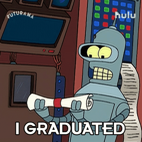 I Graduated Bender GIF - I Graduated Bender Futurama GIFs