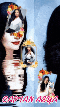 a poster for captain asya shows a woman with flowers in her hair