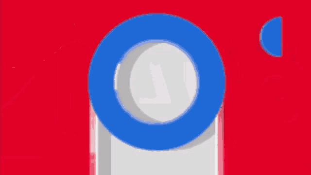 a blue circle with the letter o on it
