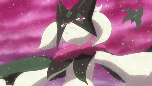 a cartoon character with a scarf around its neck and a purple background
