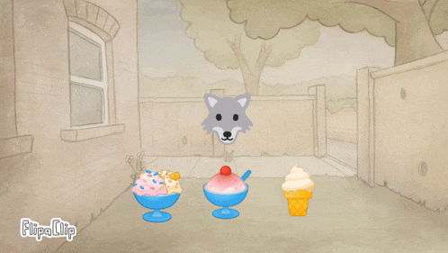 a cartoon drawing of ice cream and a cupcake with the words flipa clip below it