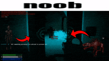 a screenshot of a video game with the word noob on top