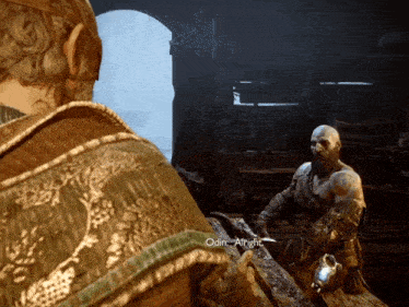 a man in a video game is talking to another man and says " odin alright "