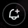 a white icon in a black circle with a cross on it .