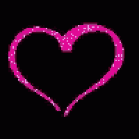 a pink heart on a black background with glitter .