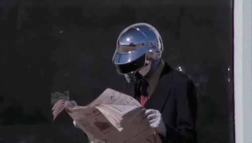 Reading Newspaper GIF - Reading Newspaper Daft Punk GIFs