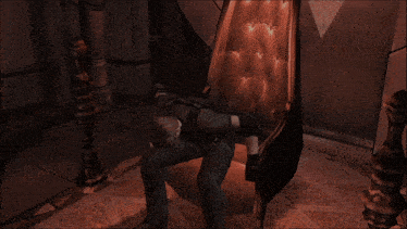 a video game character sitting in a chair with the word agla on the bottom