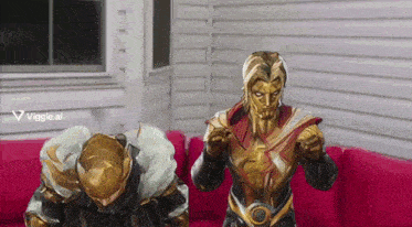 two video game characters are standing next to each other with the words viggle.ai visible