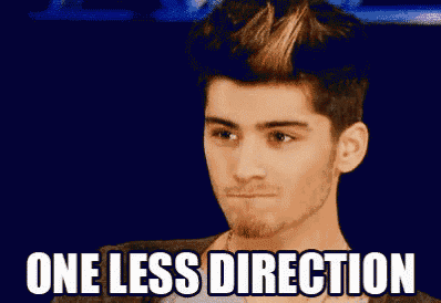 a picture of a man with the words one less direction