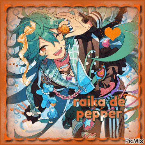 a picture of a boy with green hair and the words laika de pepper on the bottom