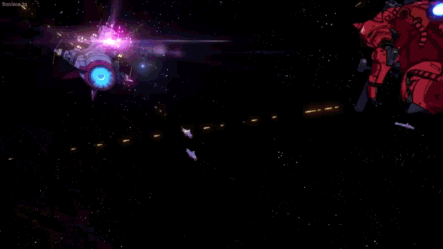 a computer screen shows a robot shooting a beam of light