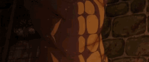 a person 's torso is being projected on a wall .