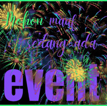 a colorful fireworks display with the word event written in purple