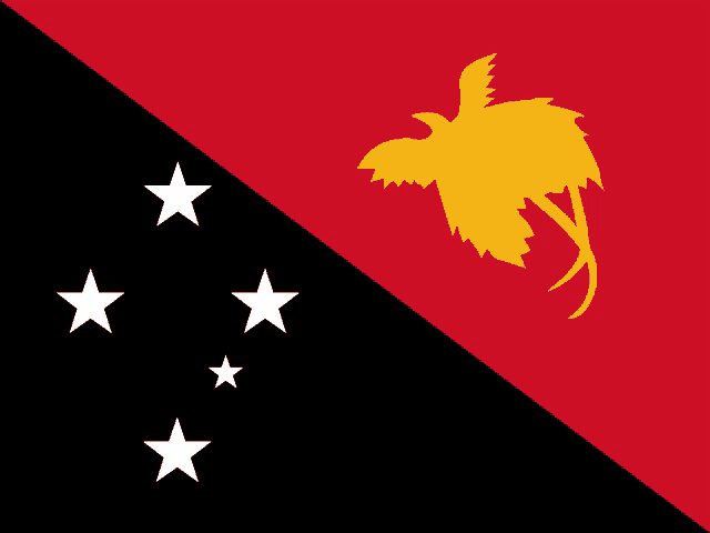 the flag of papua new guinea is red black and yellow