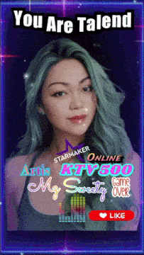 a woman with green hair is featured on a poster that says you are talend