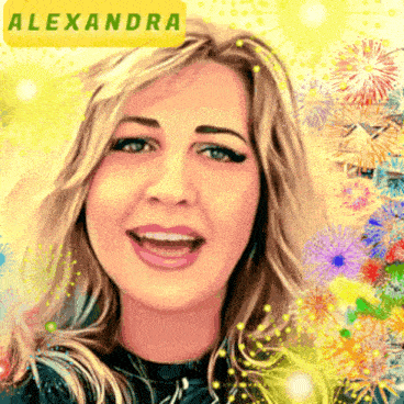 a portrait of a woman with the name alexandra on the bottom