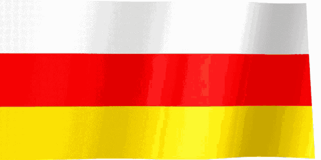 a red and yellow flag with a white background