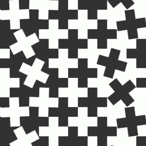 a black and white checkered pattern with white crosses on a white background