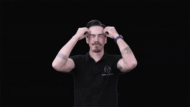 a man wearing a shirt that says ' abercrombie ' on it