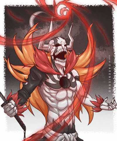 a drawing of a skeleton holding a sword with the name darkneeru on the bottom right