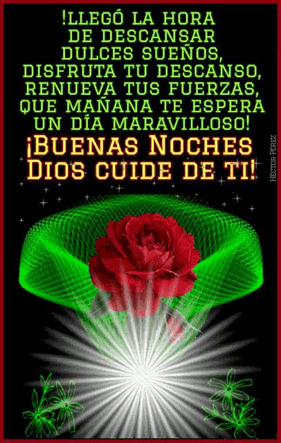 a spanish greeting card with a red rose