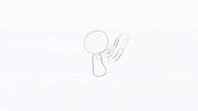 a pencil drawing of a guitar on a white background