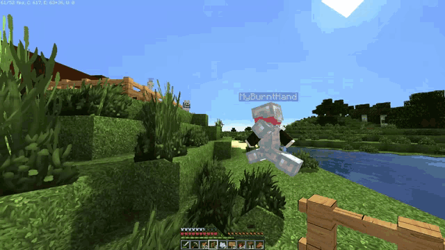 a screenshot of a video game with the name myburnithand